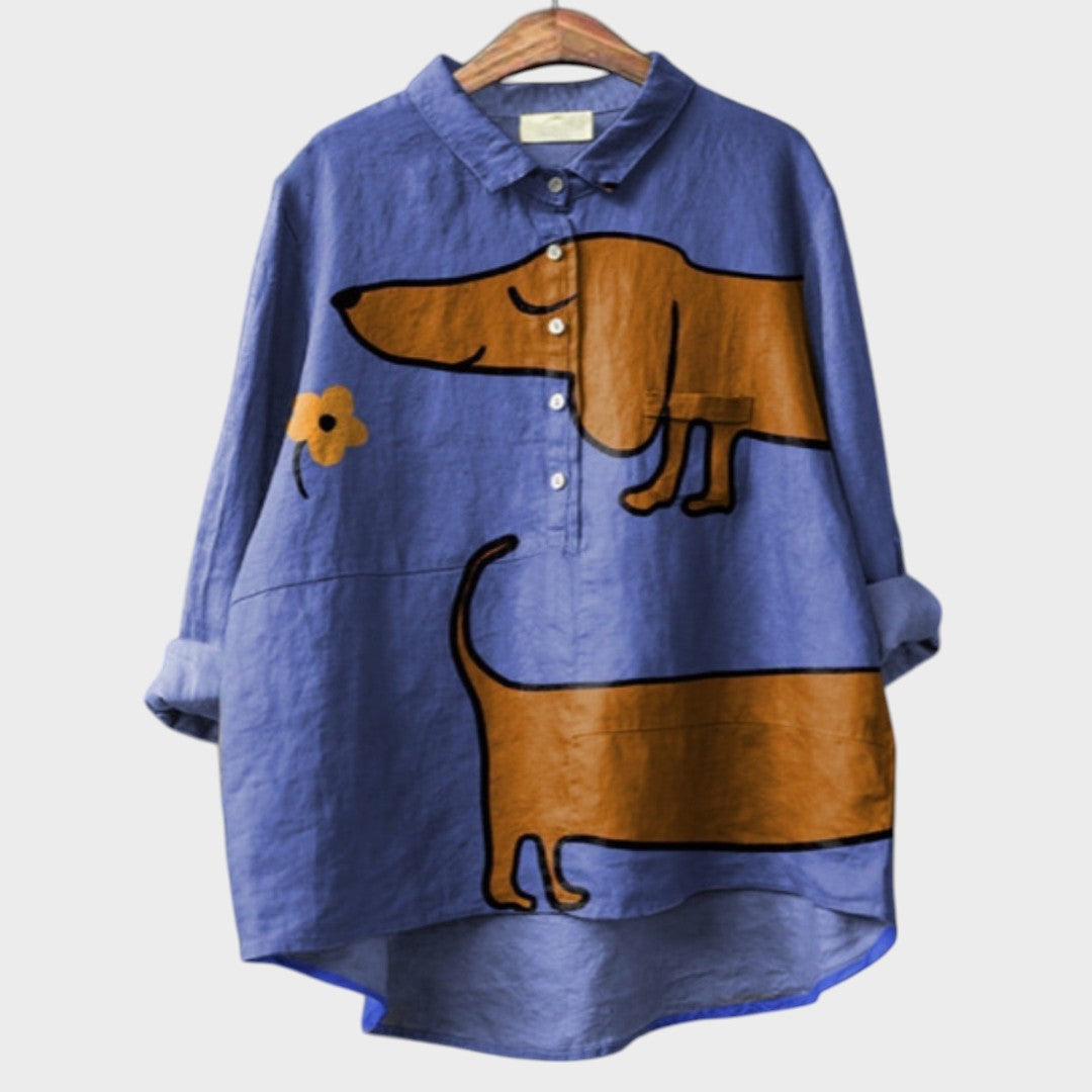 Collie | Blusa Fluida Con Estampado Animal