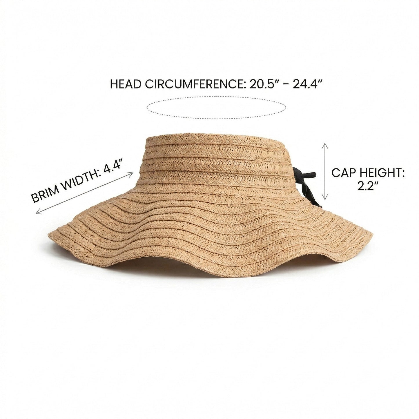 Sombrero de visera solar de paja para mujer, ala ancha, enrollable, empacable, ajustable, tapa abierta, sombrero de verano