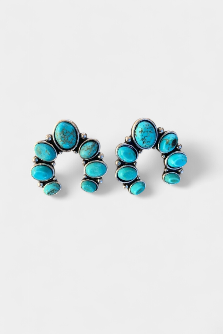 Elegantes pendientes de herradura con piedra natural para un estilo único