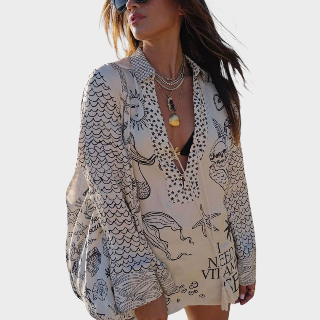 Rocio | Conjunto de Camisa Y Pantalones Cortos Con Cullo En V