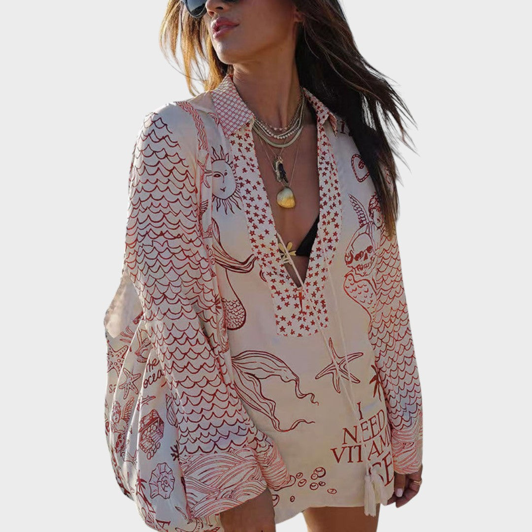 Rocio | Conjunto de Camisa Y Pantalones Cortos Con Cullo En V
