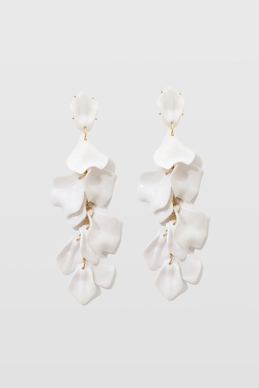 Elegantes Pendientes de Gotas con Diseño de Pétalos de Orquídea