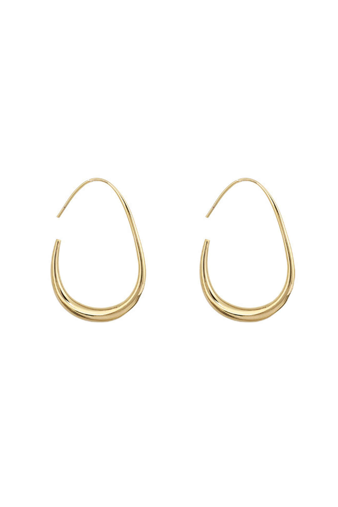 Elegantes pendientes ovalados de metal para un toque sofisticado