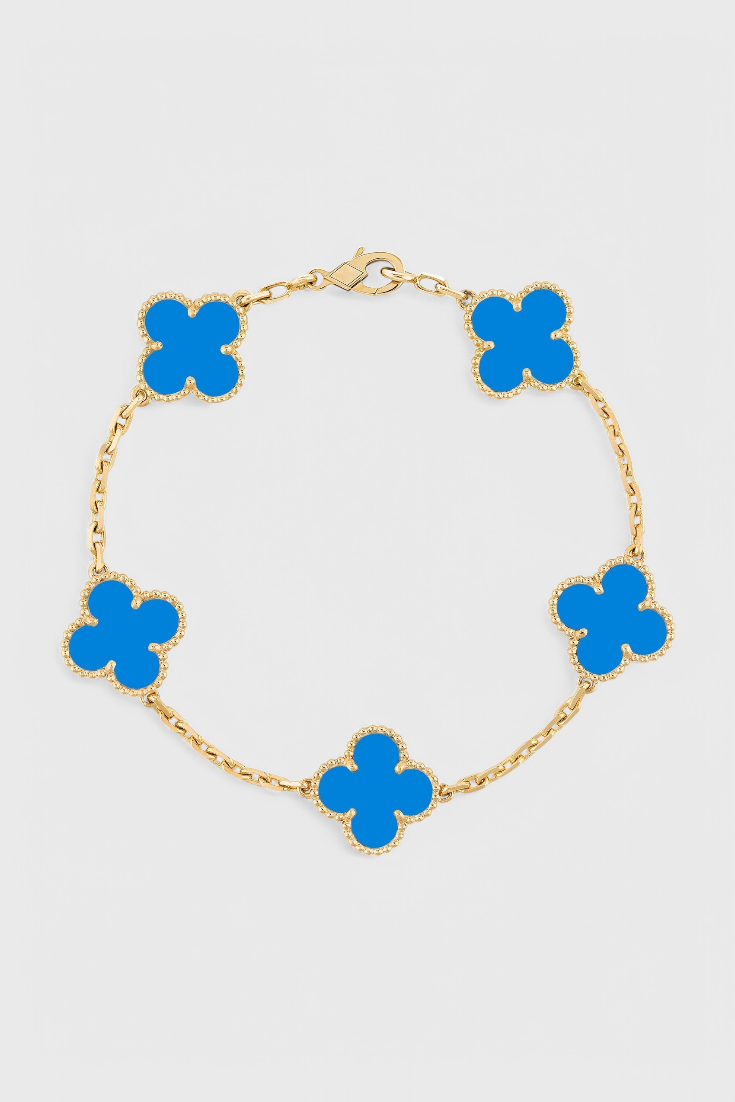 Pulsera de Trébol con Diseño Elegante y Acabado en Baño de Oro