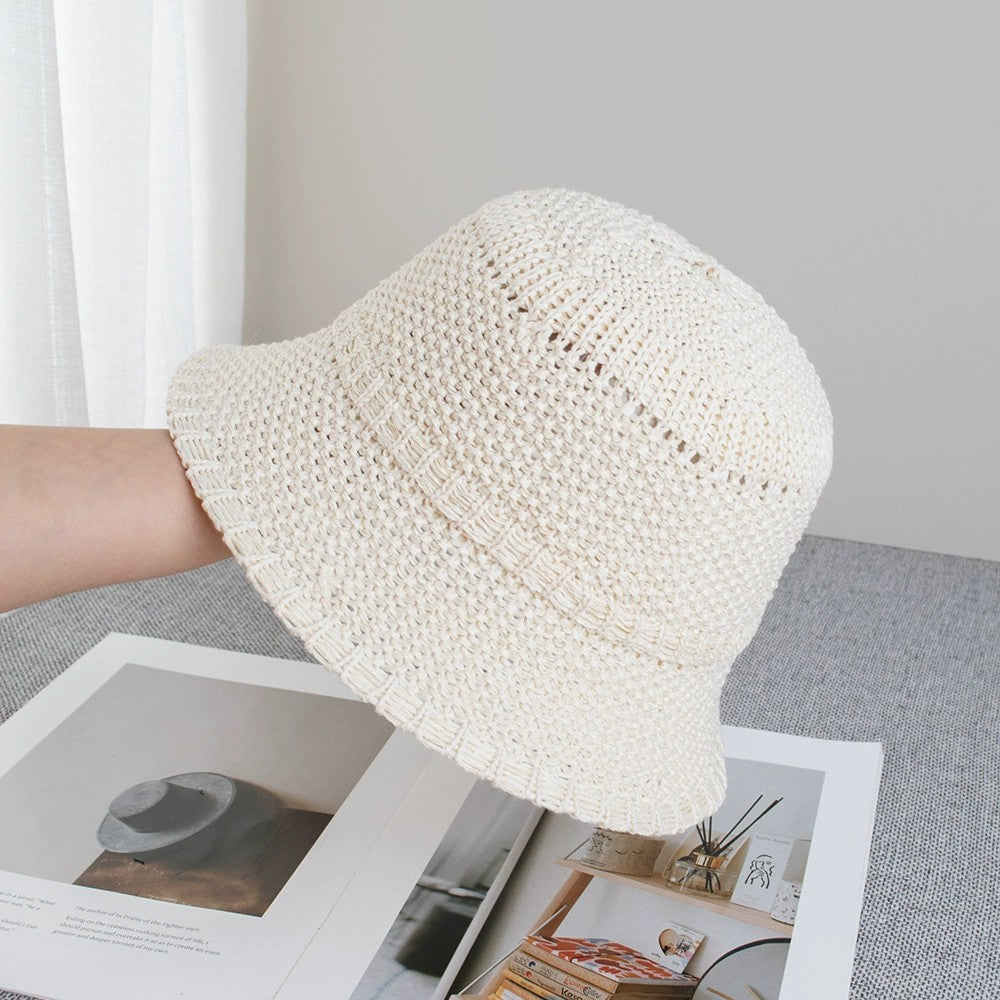 Sombrero de cubo de paja para mujer