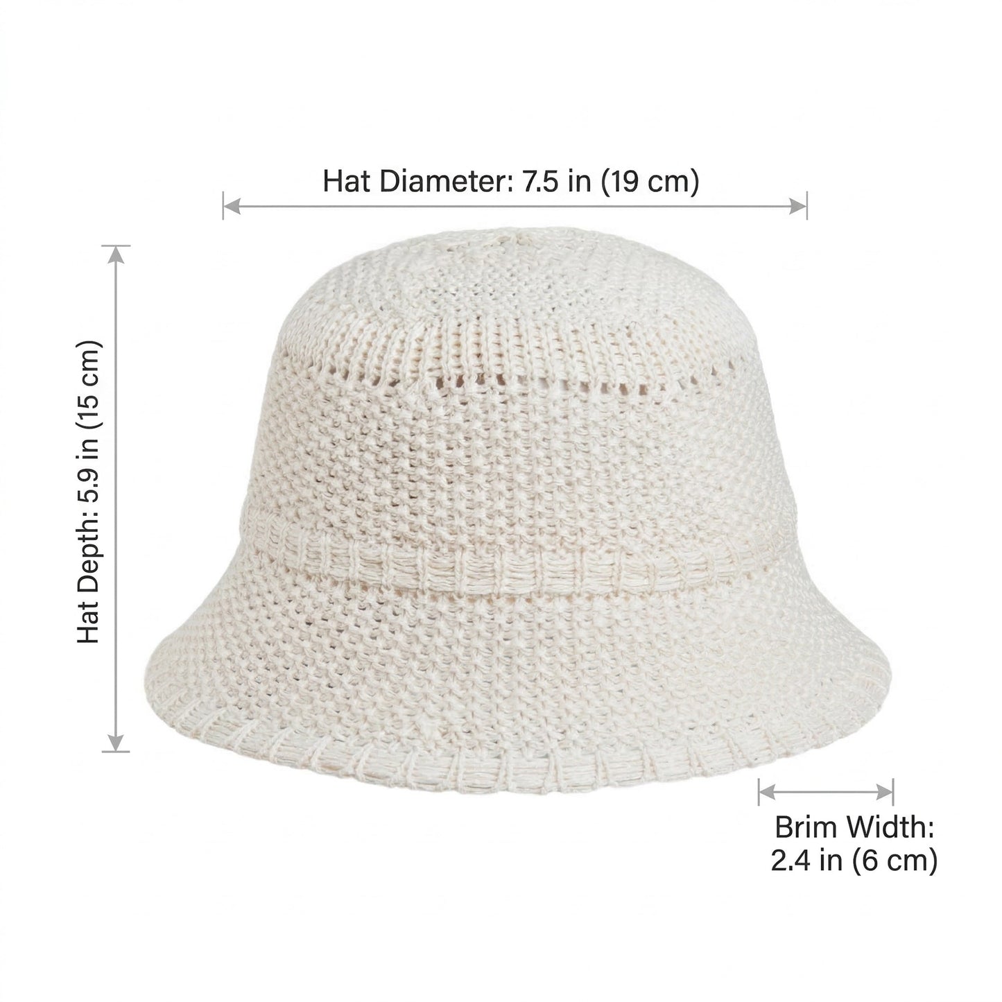 Sombrero de cubo de paja para mujer