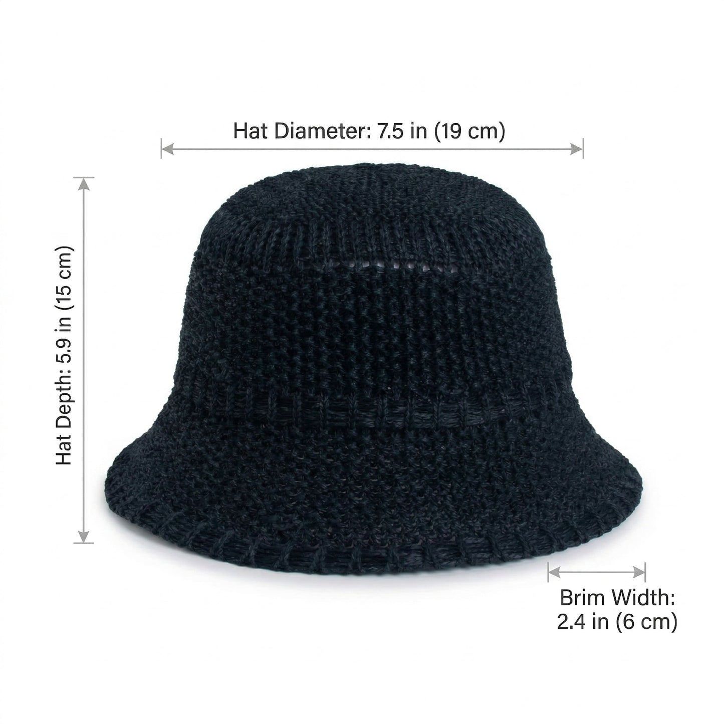 Sombrero de cubo de paja para mujer