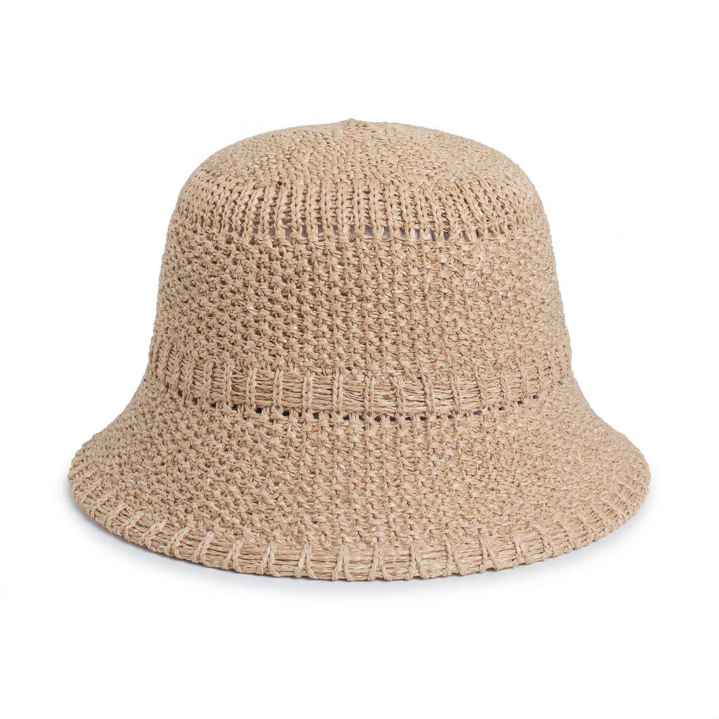 Sombrero de cubo de paja para mujer