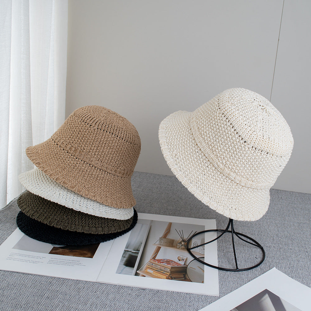 Sombrero de cubo de paja para mujer