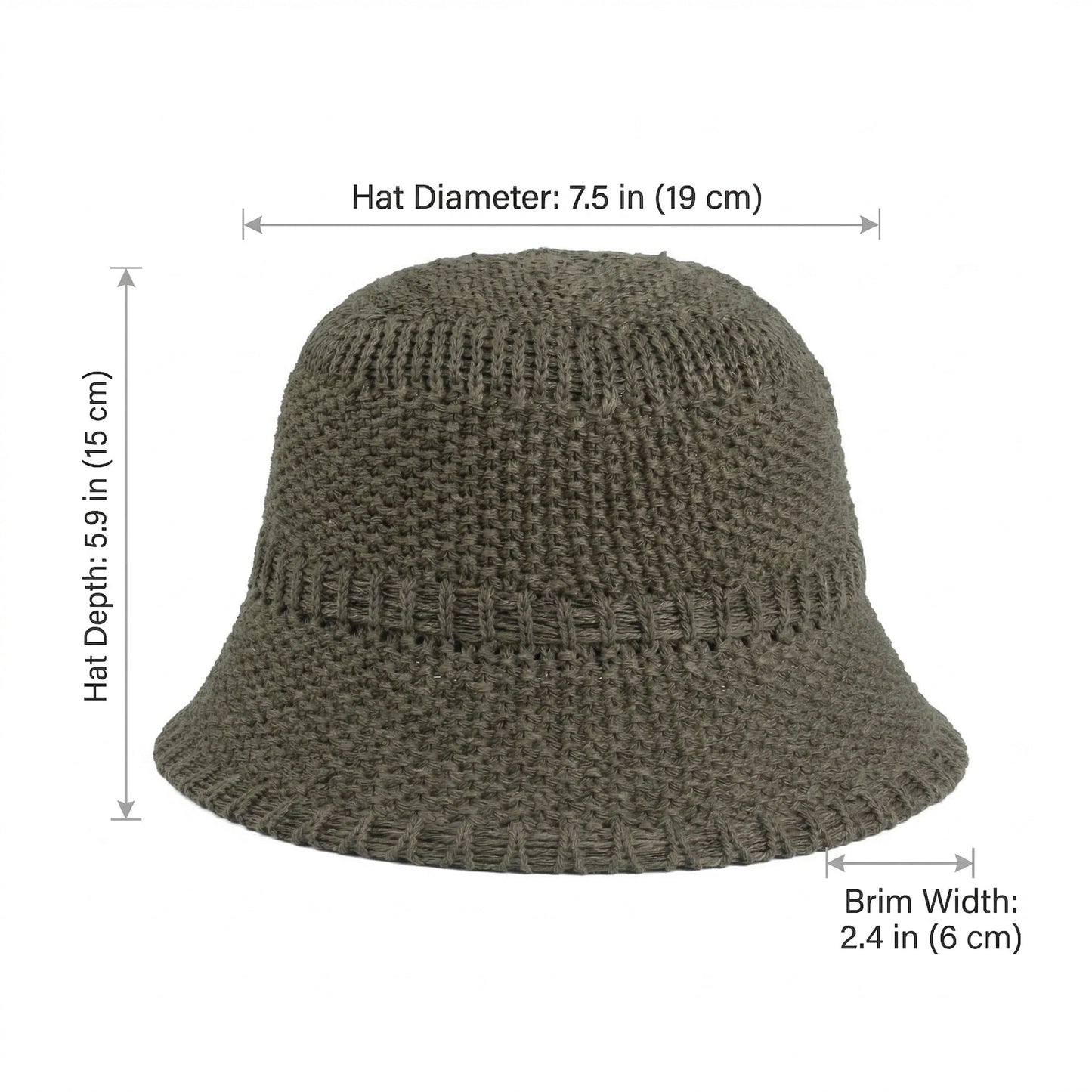 Sombrero de cubo de paja para mujer