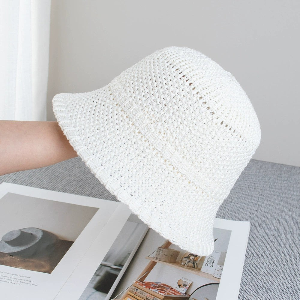 Sombrero de cubo de paja para mujer