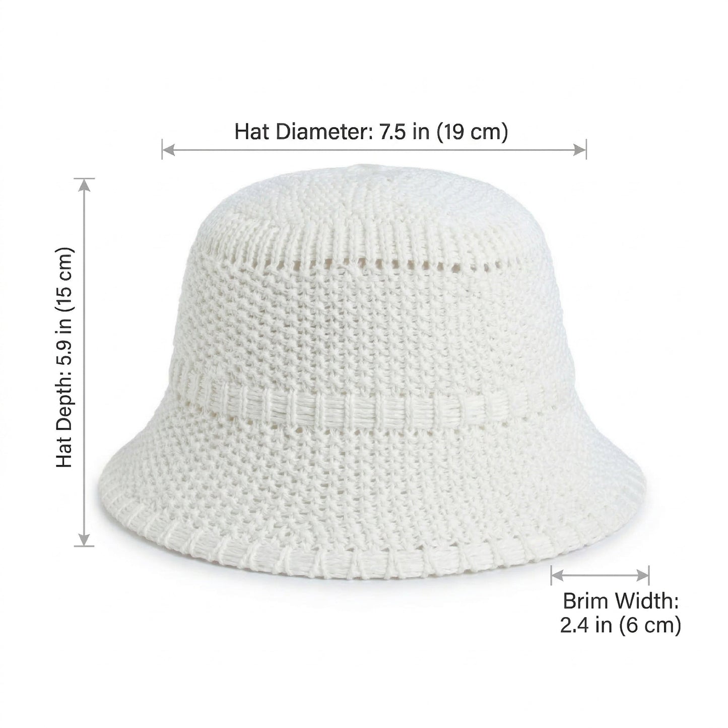Sombrero de cubo de paja para mujer