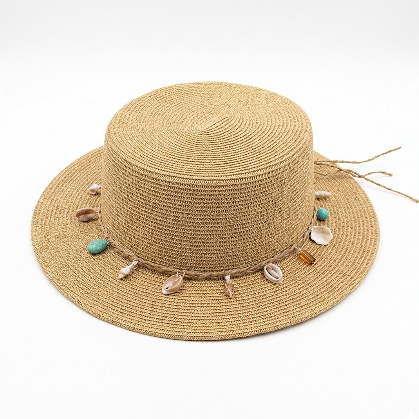 Sombrero de barco de paja para mujer