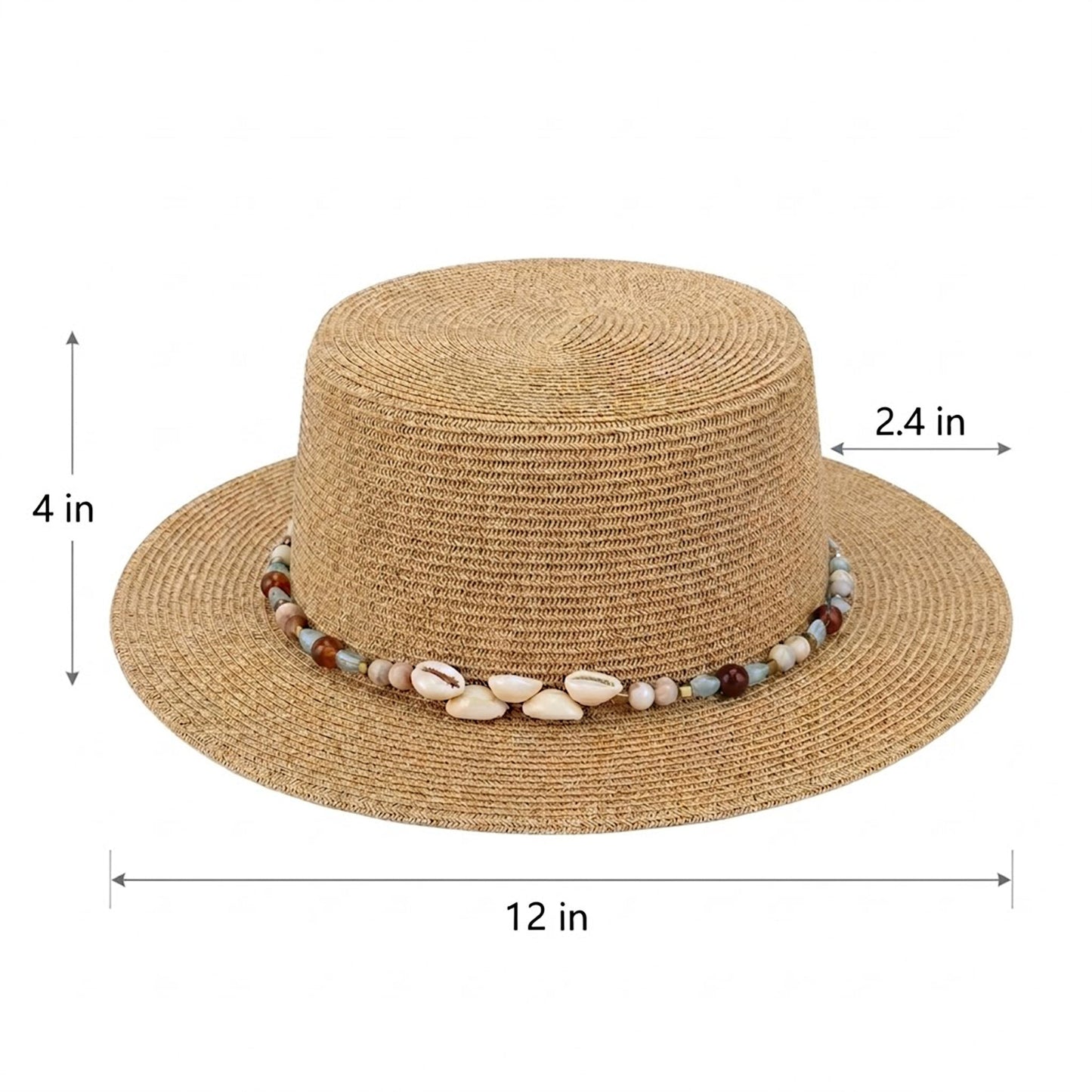 Sombrero de barco de paja para mujer