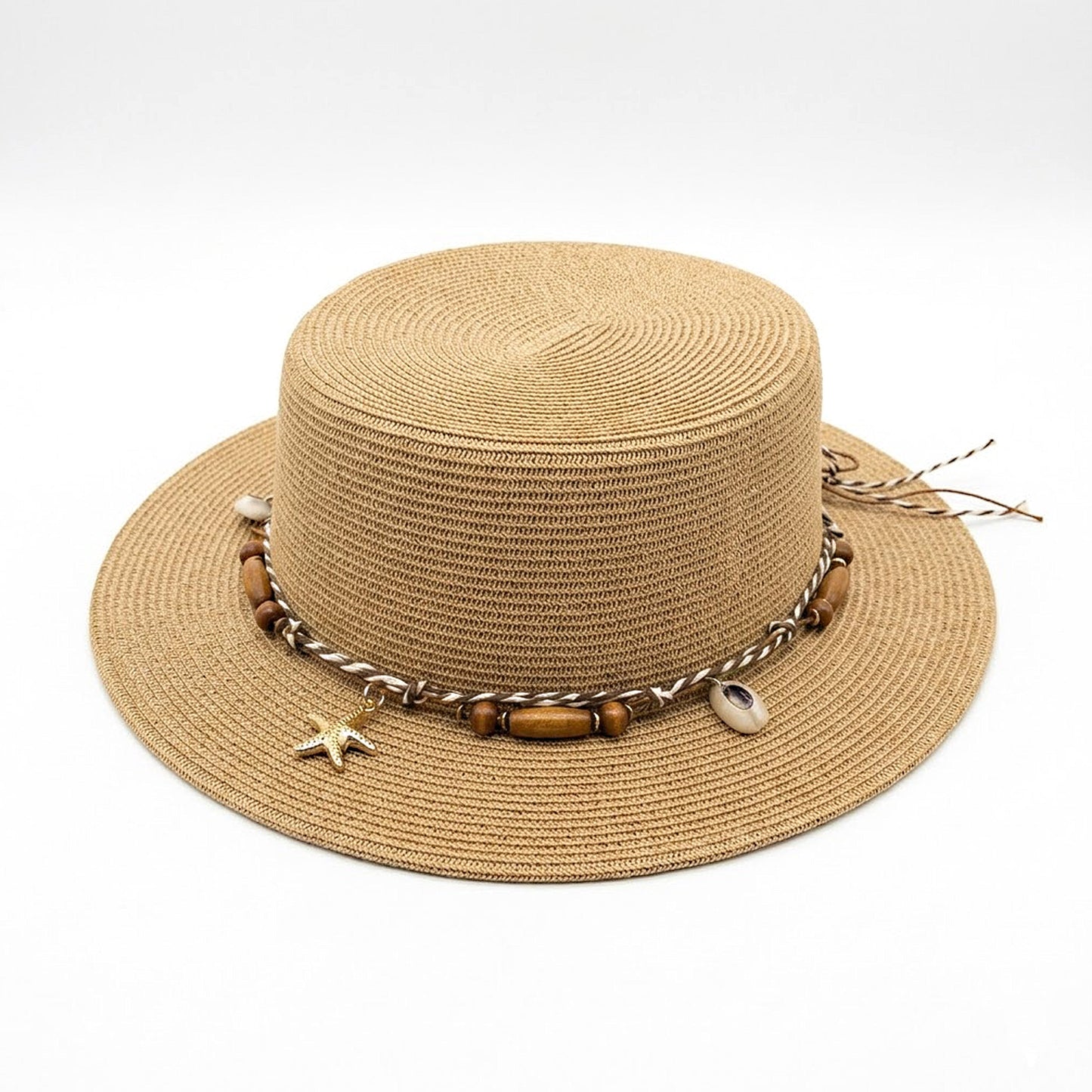 Sombrero de barco de paja para mujer