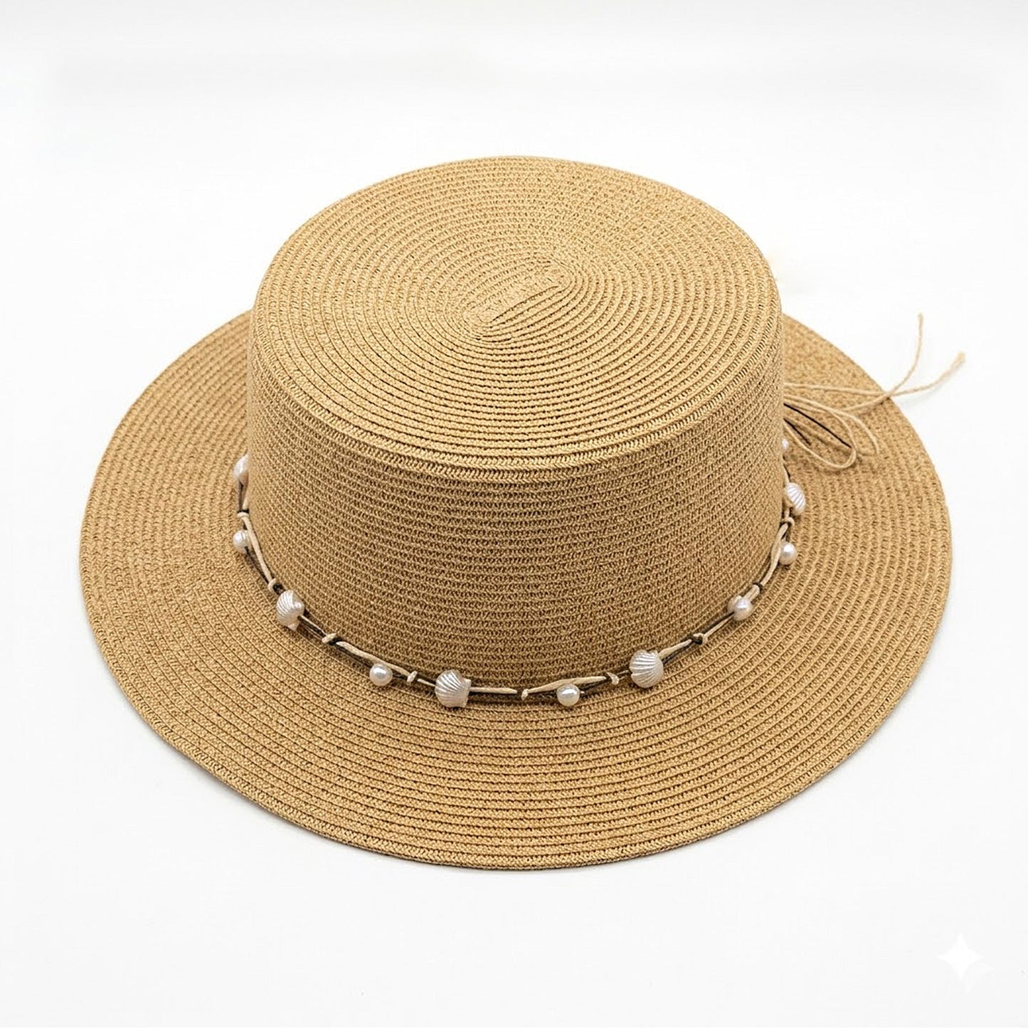 Sombrero de barco de paja para mujer