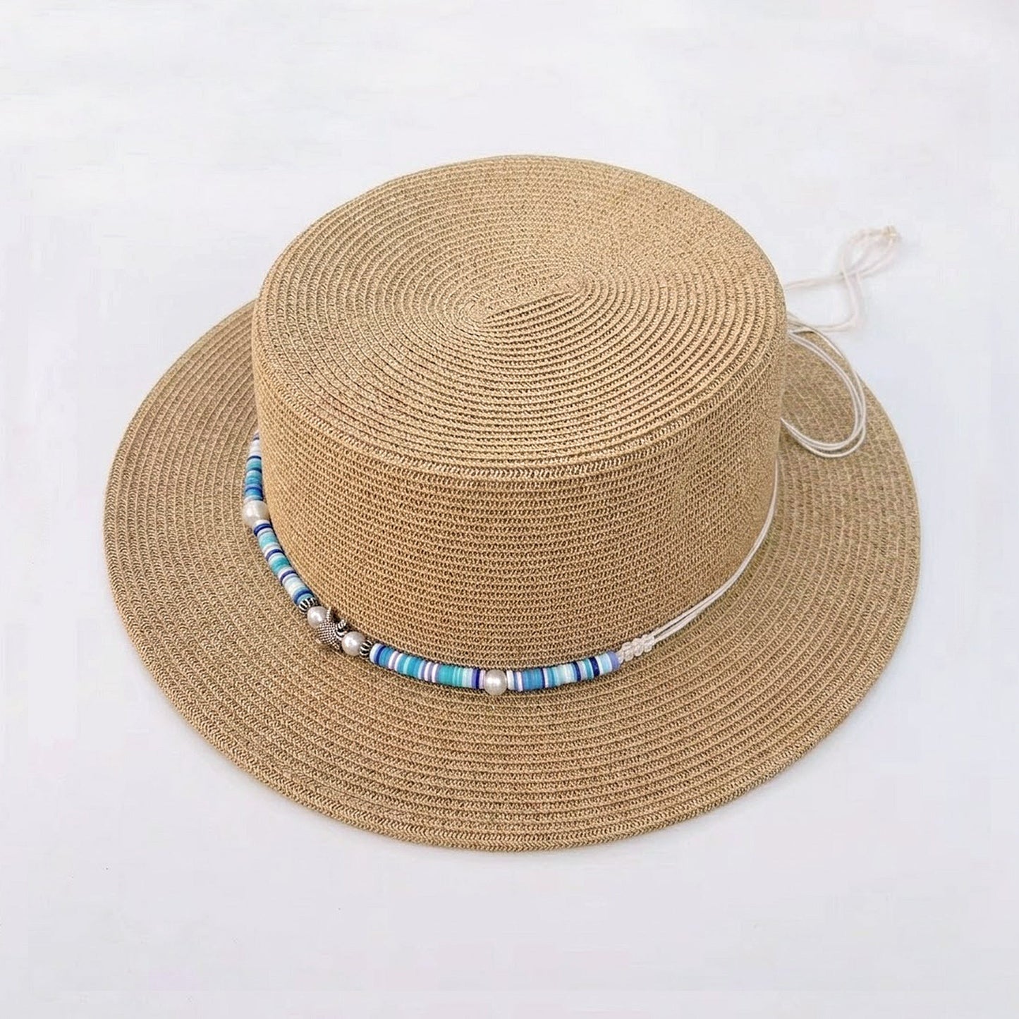 Sombrero de barco de paja para mujer