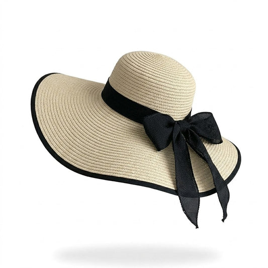 Sombrero de sol de paja de ala ancha para mujer