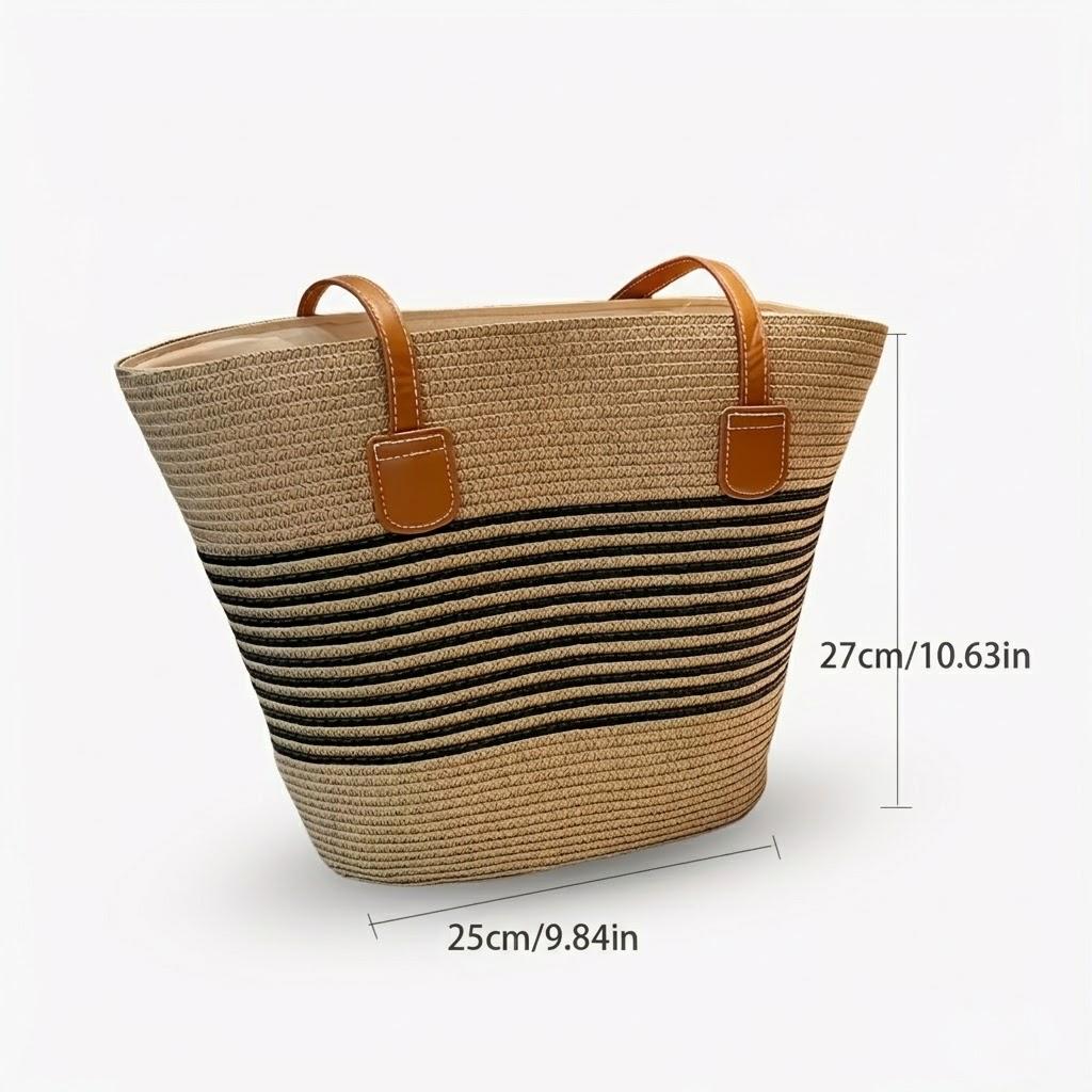 Sombrero de paja de ala ancha para mujer con bolsa de mano a juego