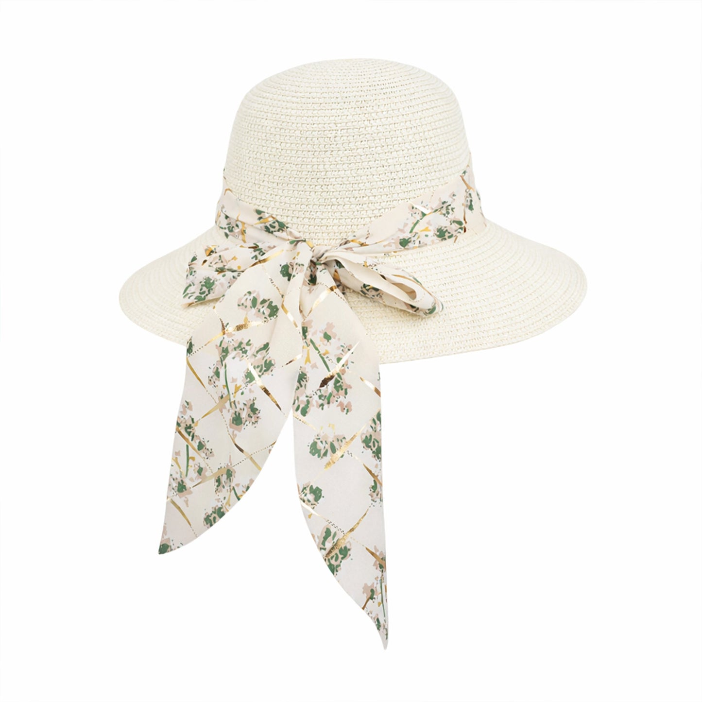 Sombrero de sol de paja de ala ancha para mujer