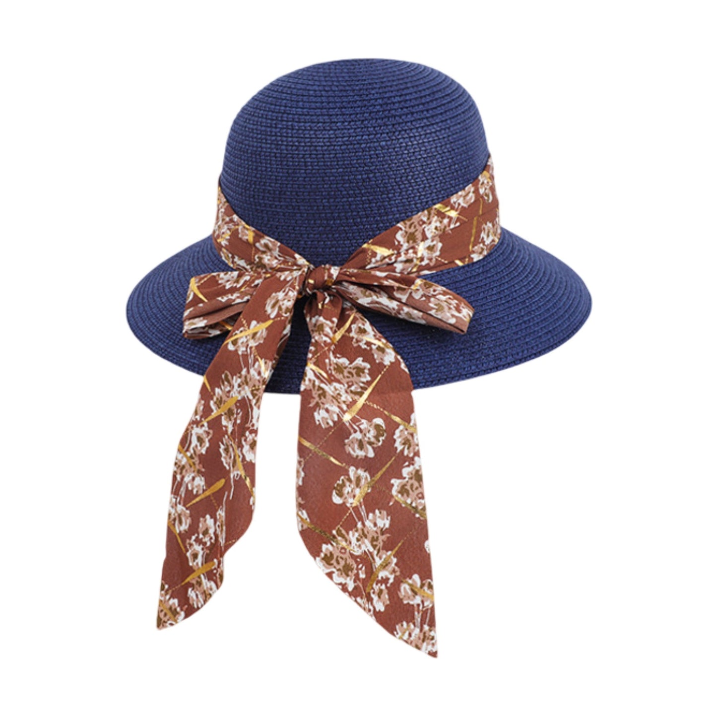 Sombrero de sol de paja de ala ancha para mujer
