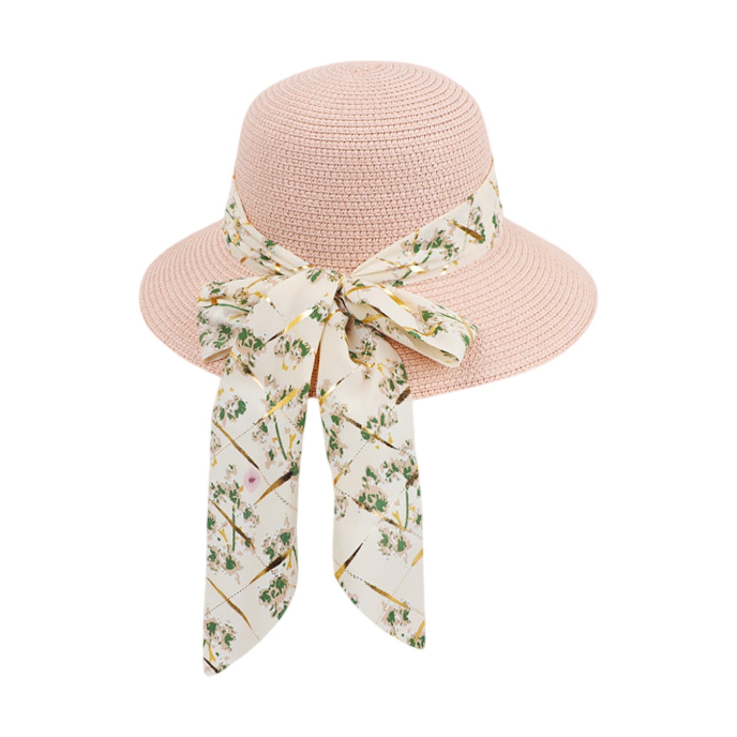 Sombrero de sol de paja de ala ancha para mujer