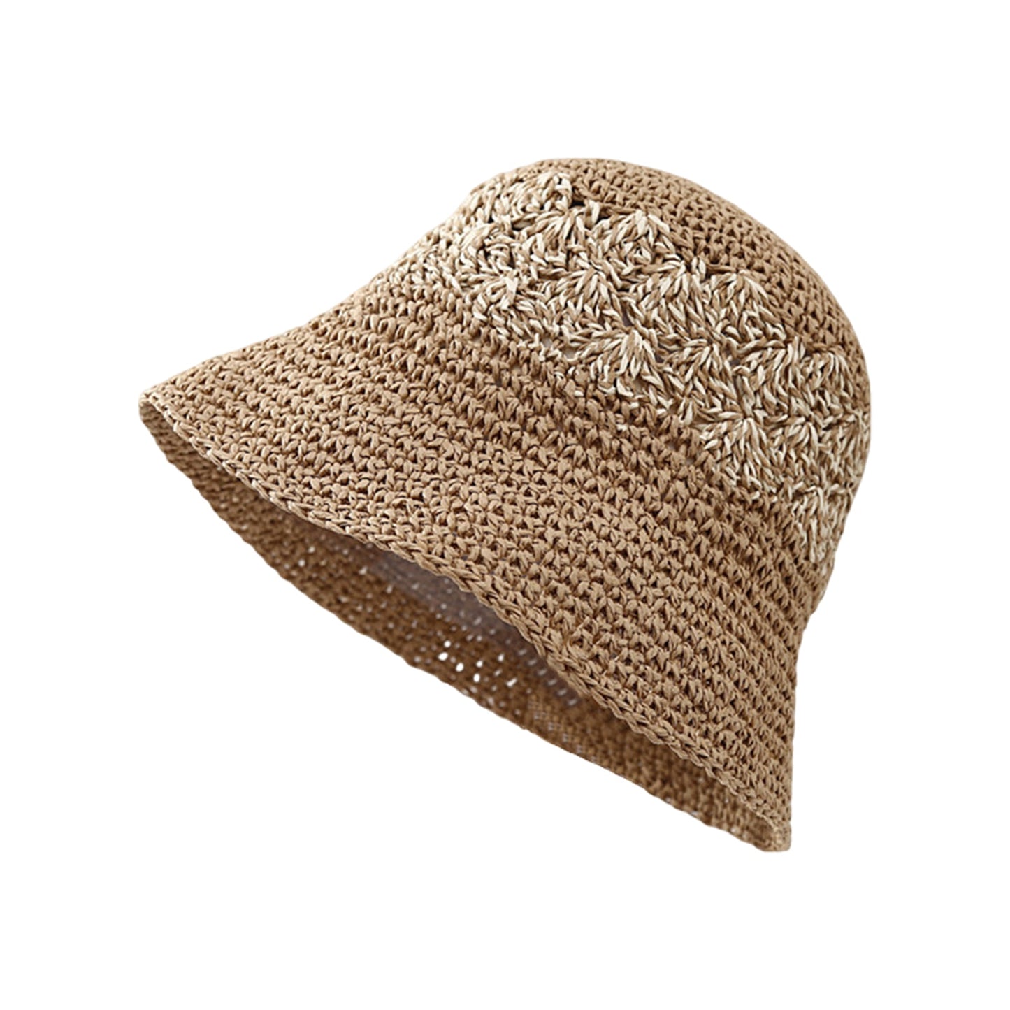 Sombrero de cubo de paja Tejido de punto transpirable