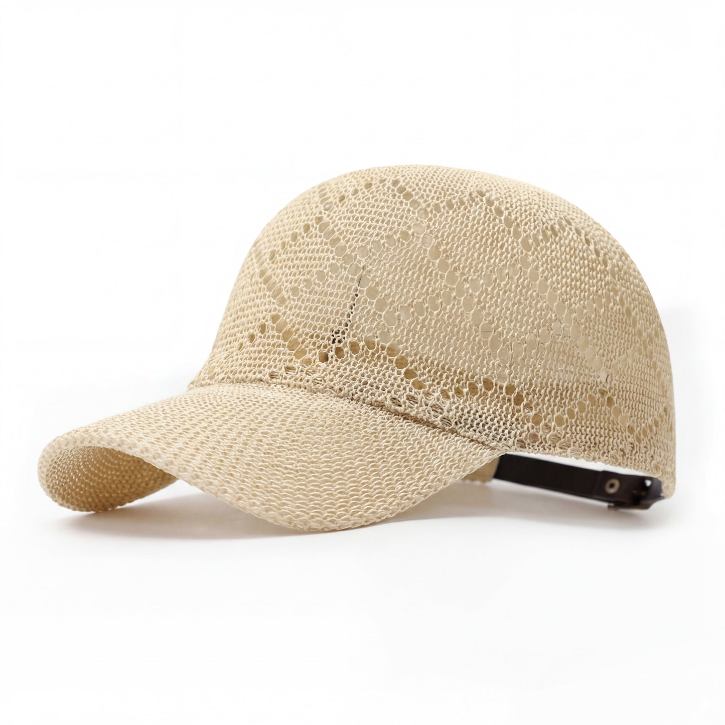 Gorra de béisbol de paja tejida para mujer