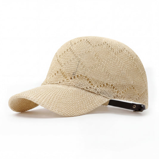 Gorra de béisbol de paja tejida para mujer