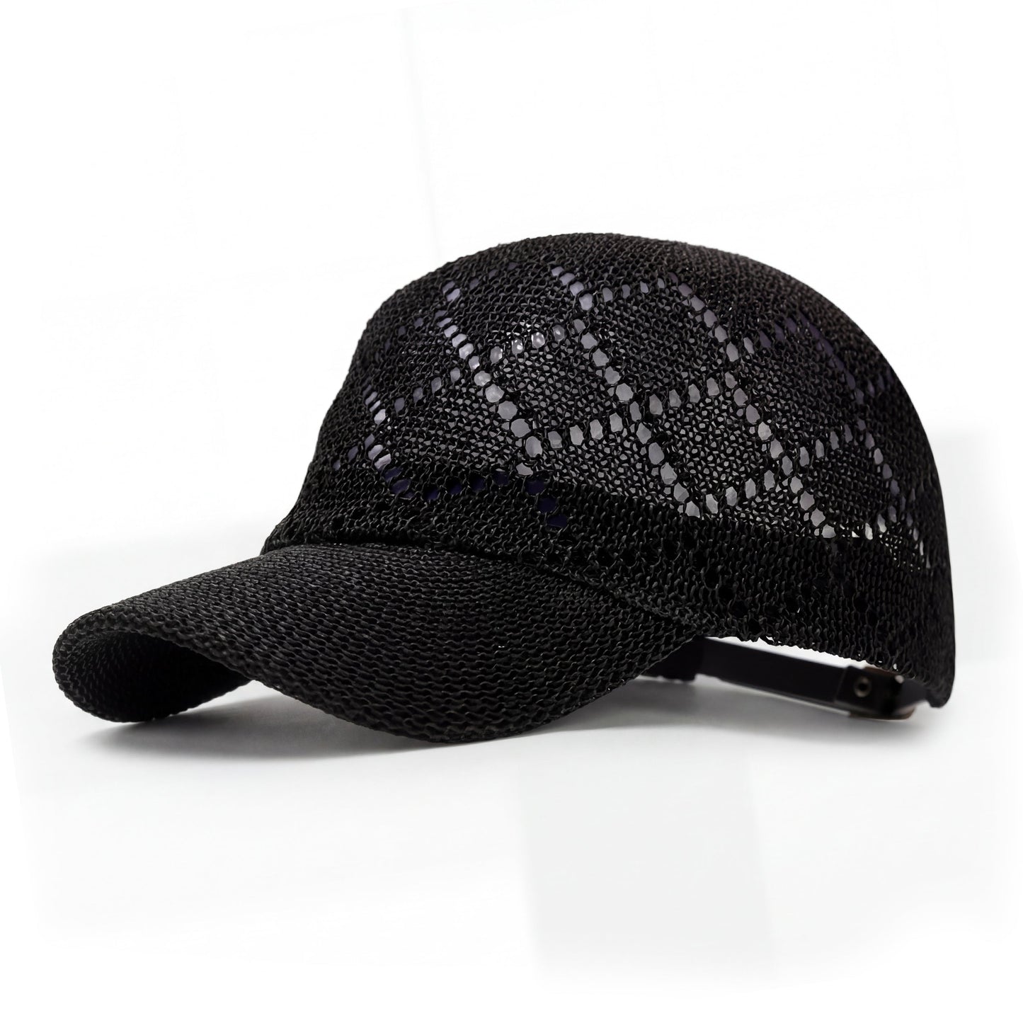Gorra de béisbol de paja tejida para mujer