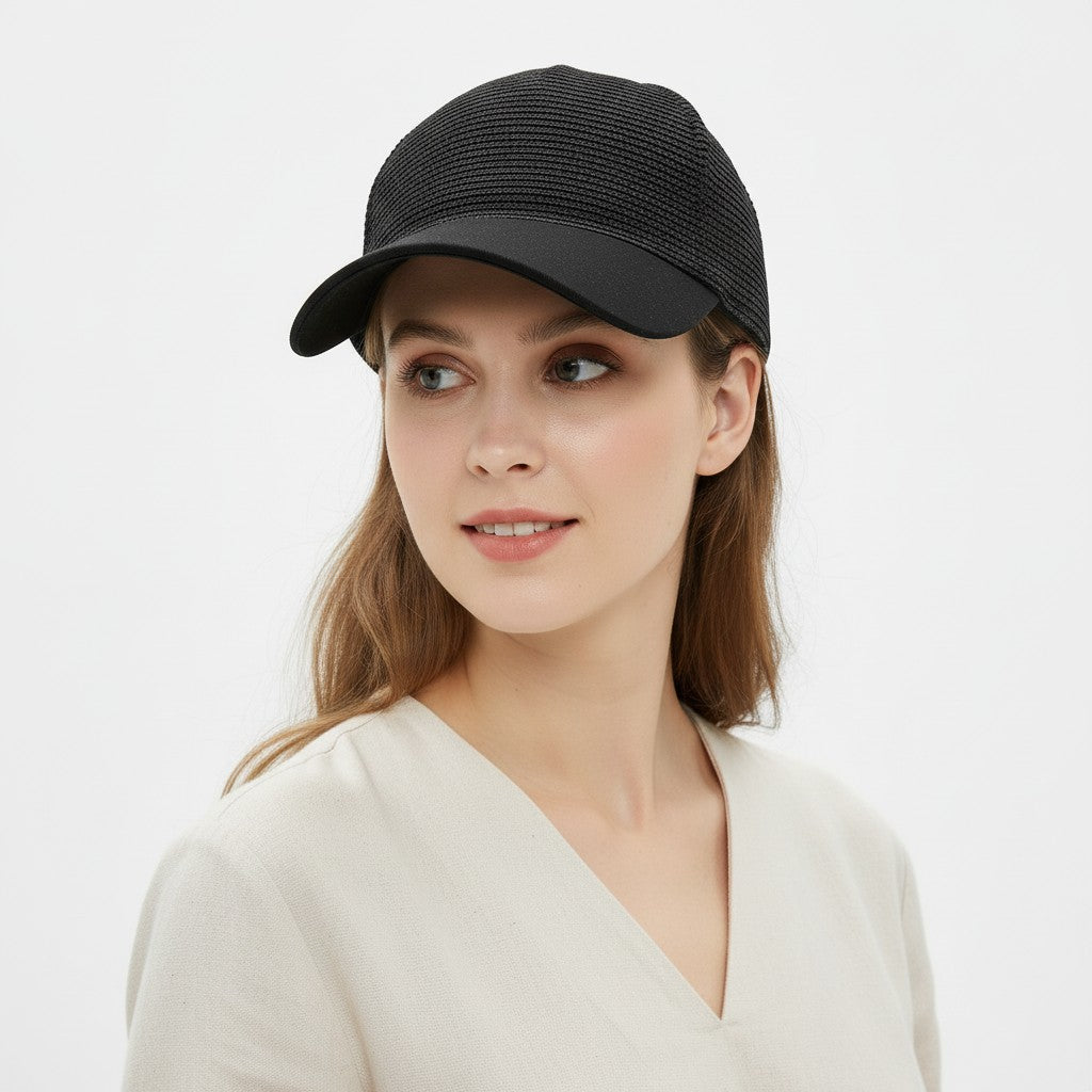 Gorra de béisbol de paja para mujer