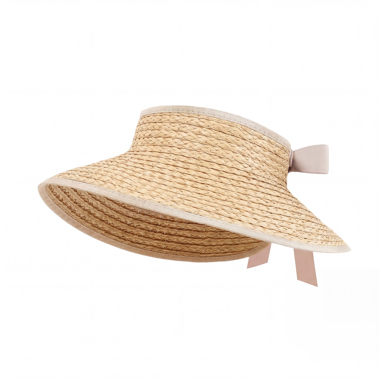 Sombrero de visera solar de paja para mujer