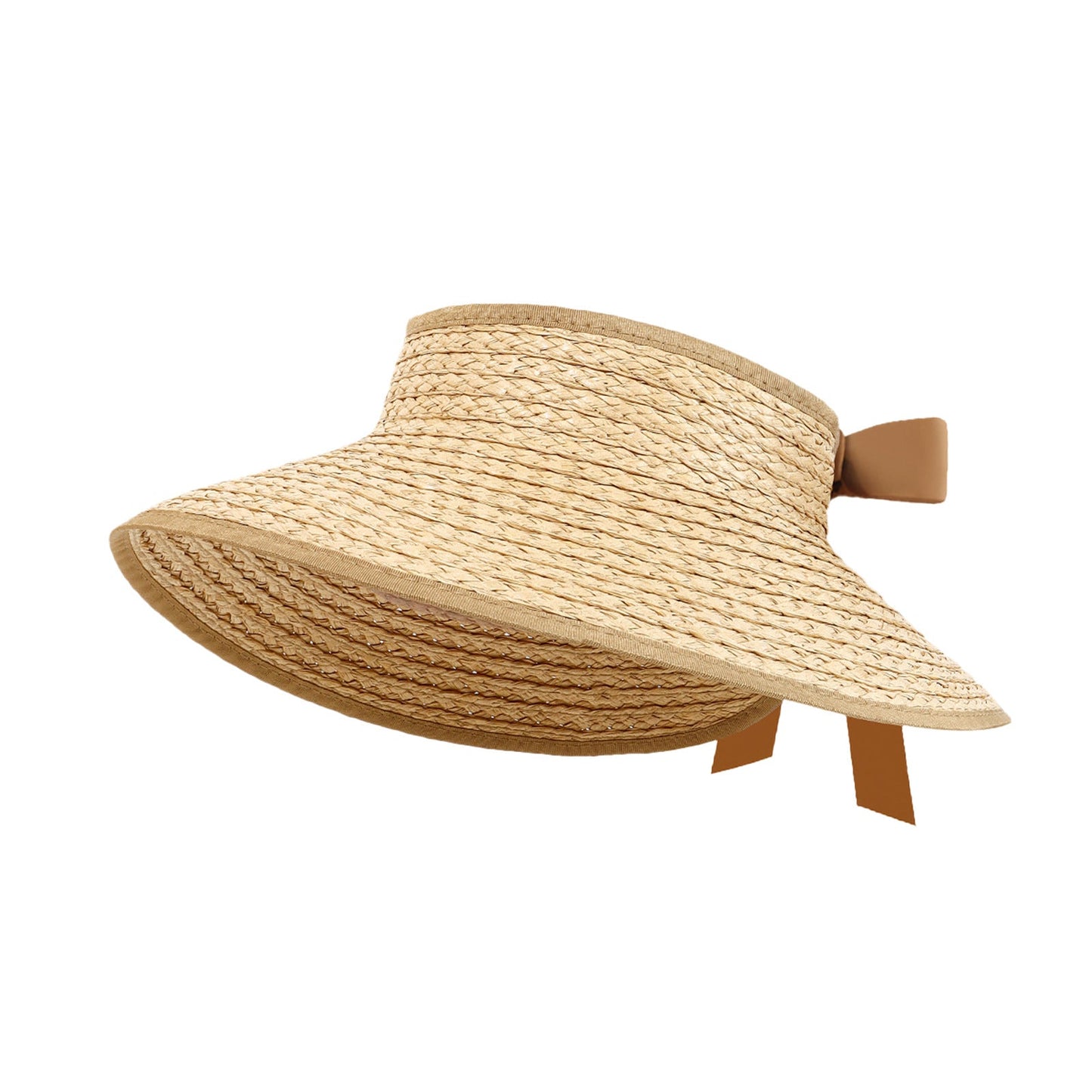 Sombrero de visera solar de paja para mujer