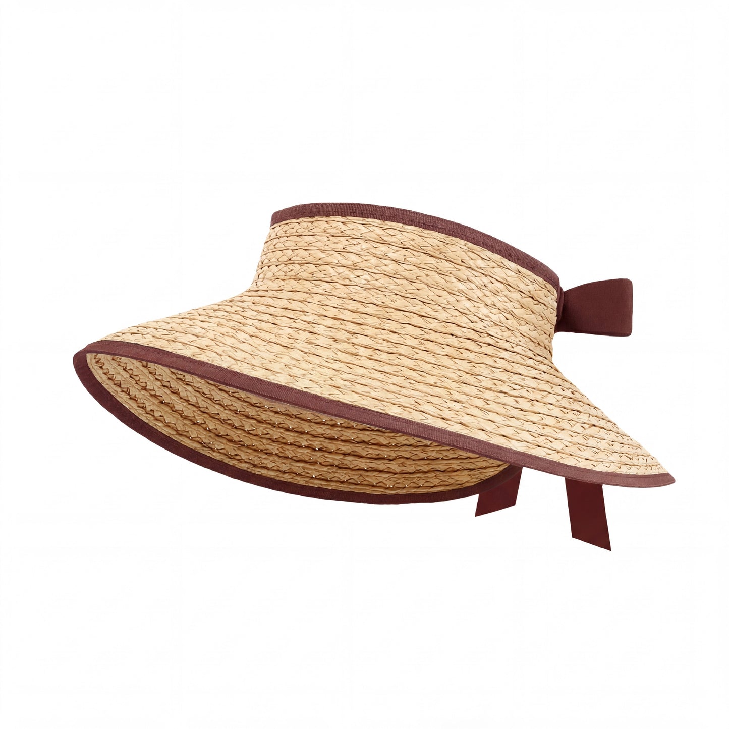 Sombrero de visera solar de paja para mujer