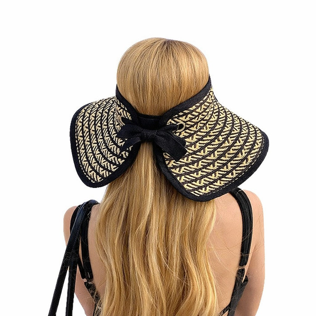Sombrero de visera solar de paja para mujer