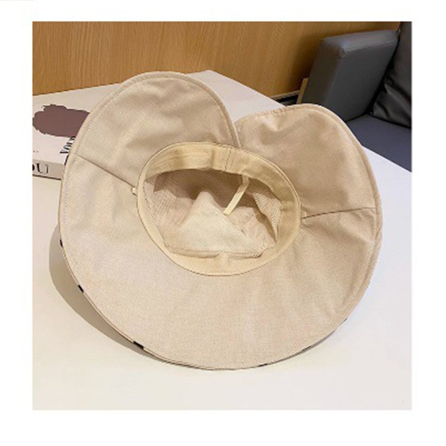 Sombrero de sol de ala ancha de lunares con detalle de lazo Elegante sombrero de cubo de verano