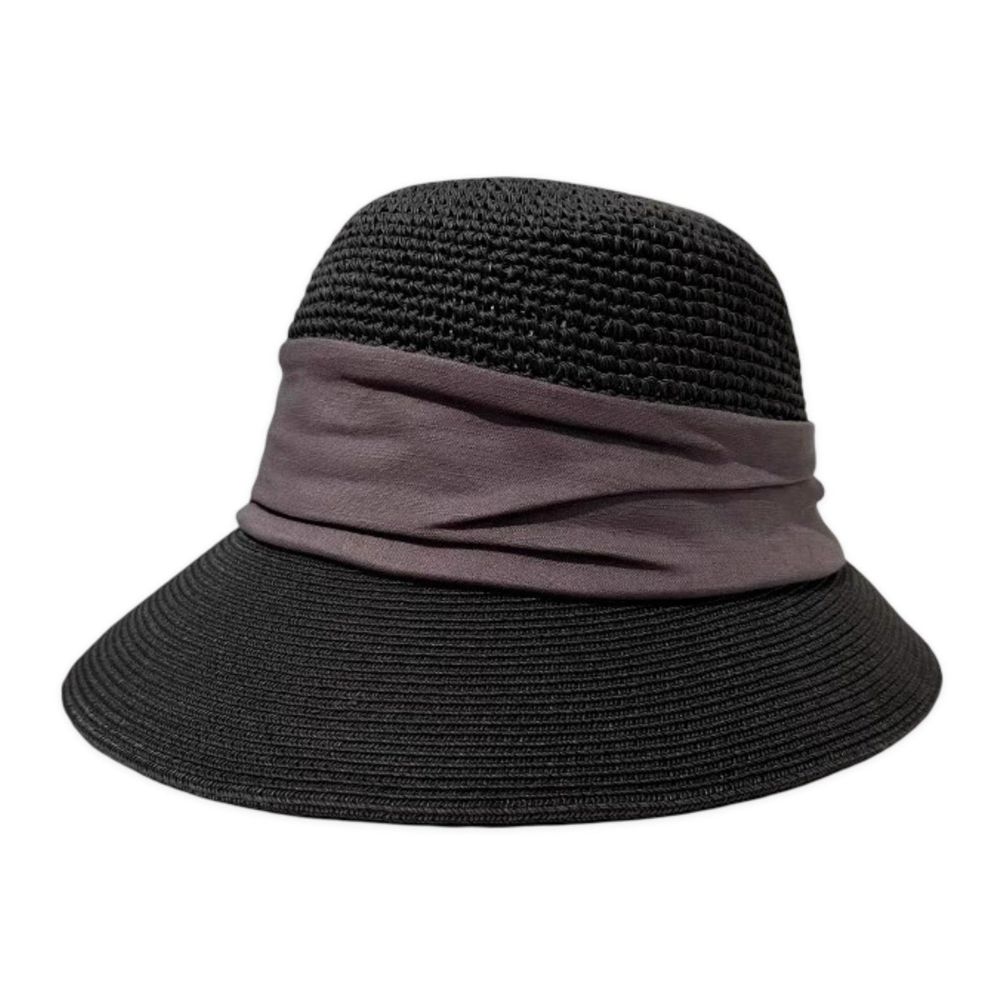 Sombrero de sol de paja para mujer, asimétrico, transpirable, ligero, plegable, sombrero de verano