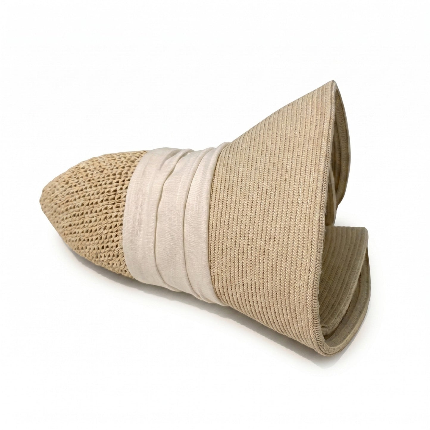 Sombrero de sol de paja para mujer, asimétrico, transpirable, ligero, plegable, sombrero de verano