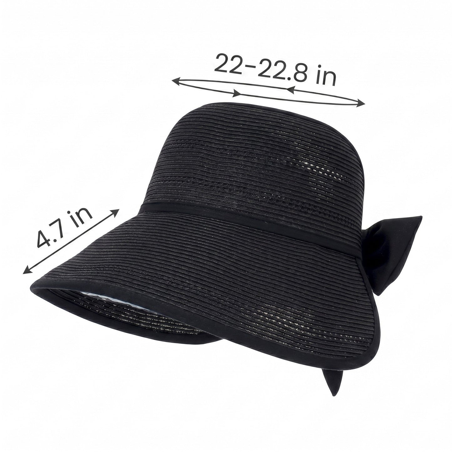 Sombrero de visera de paja de ala ancha para mujer Sombrero de sol de verano plegable transpirable Sombrero de vacaciones en la playa