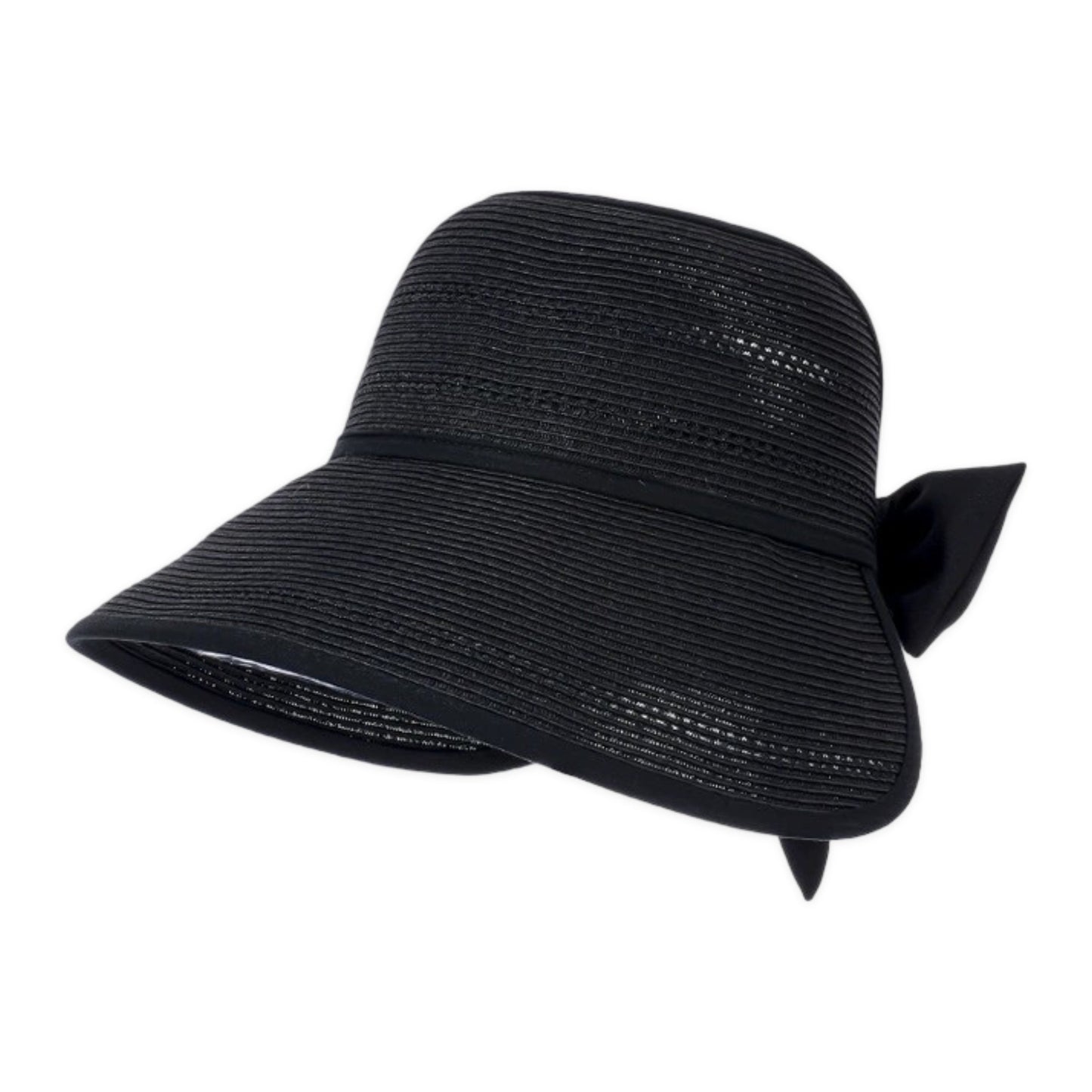 Sombrero de visera de paja de ala ancha para mujer Sombrero de sol de verano plegable transpirable Sombrero de vacaciones en la playa