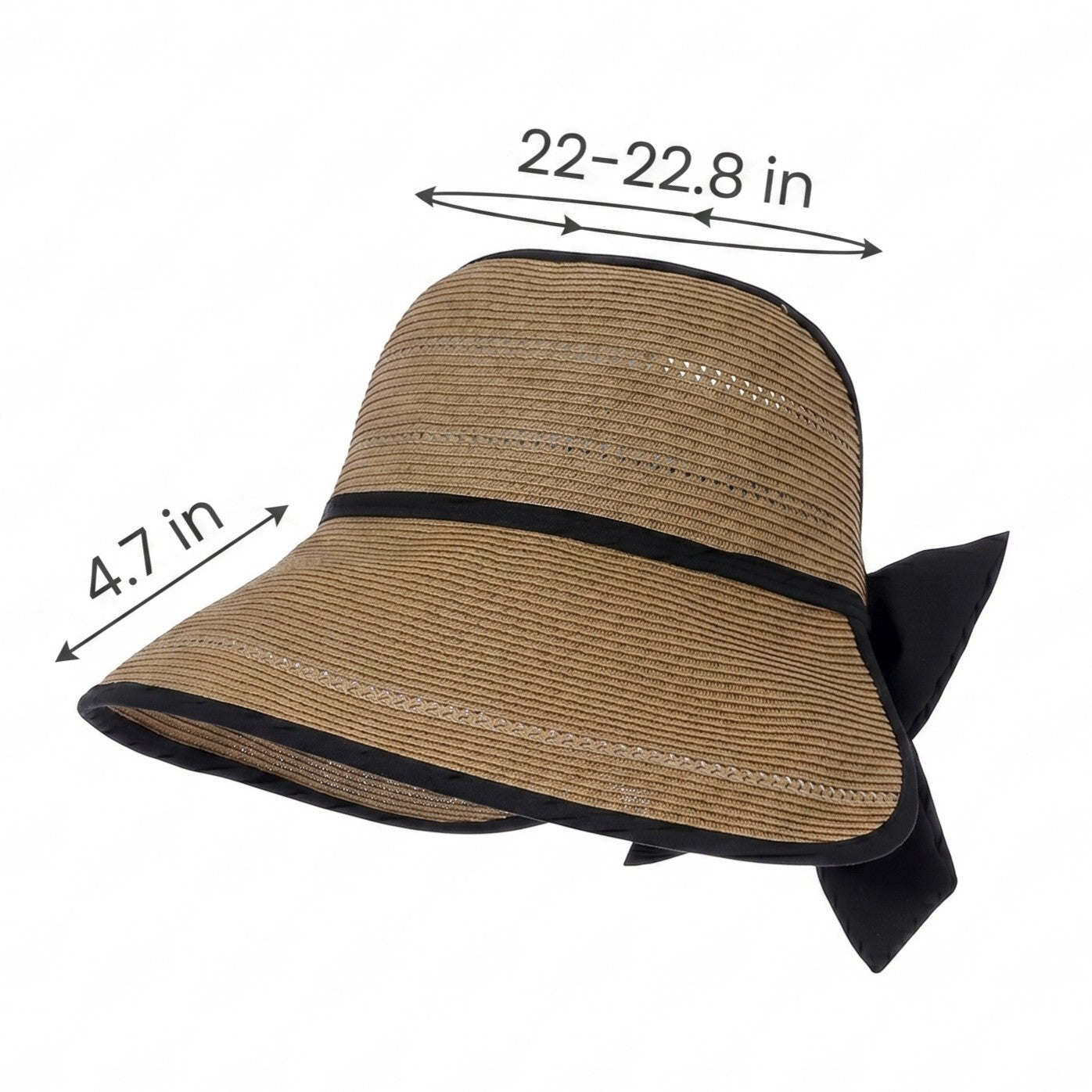 Sombrero de visera de paja de ala ancha para mujer Sombrero de sol de verano plegable transpirable Sombrero de vacaciones en la playa