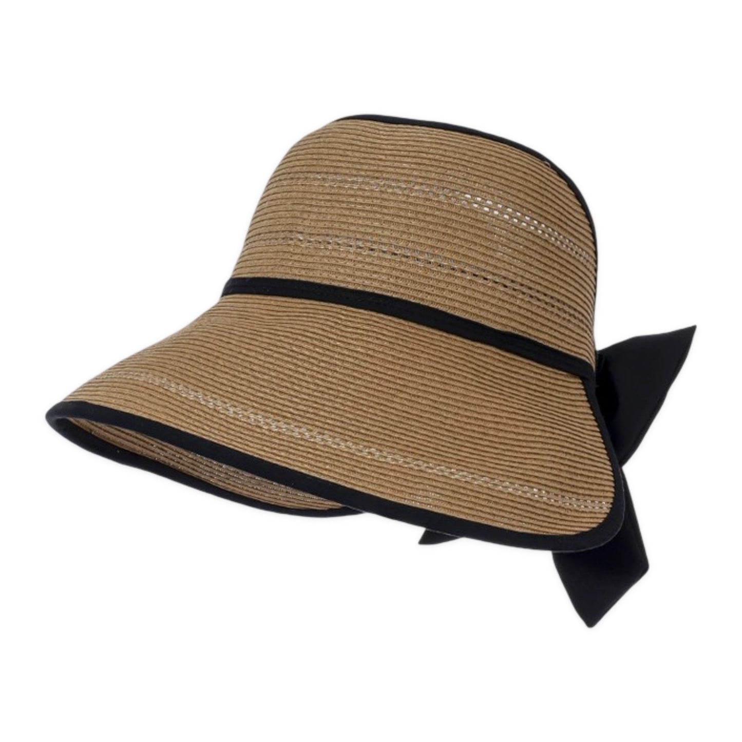 Sombrero de visera de paja de ala ancha para mujer Sombrero de sol de verano plegable transpirable Sombrero de vacaciones en la playa