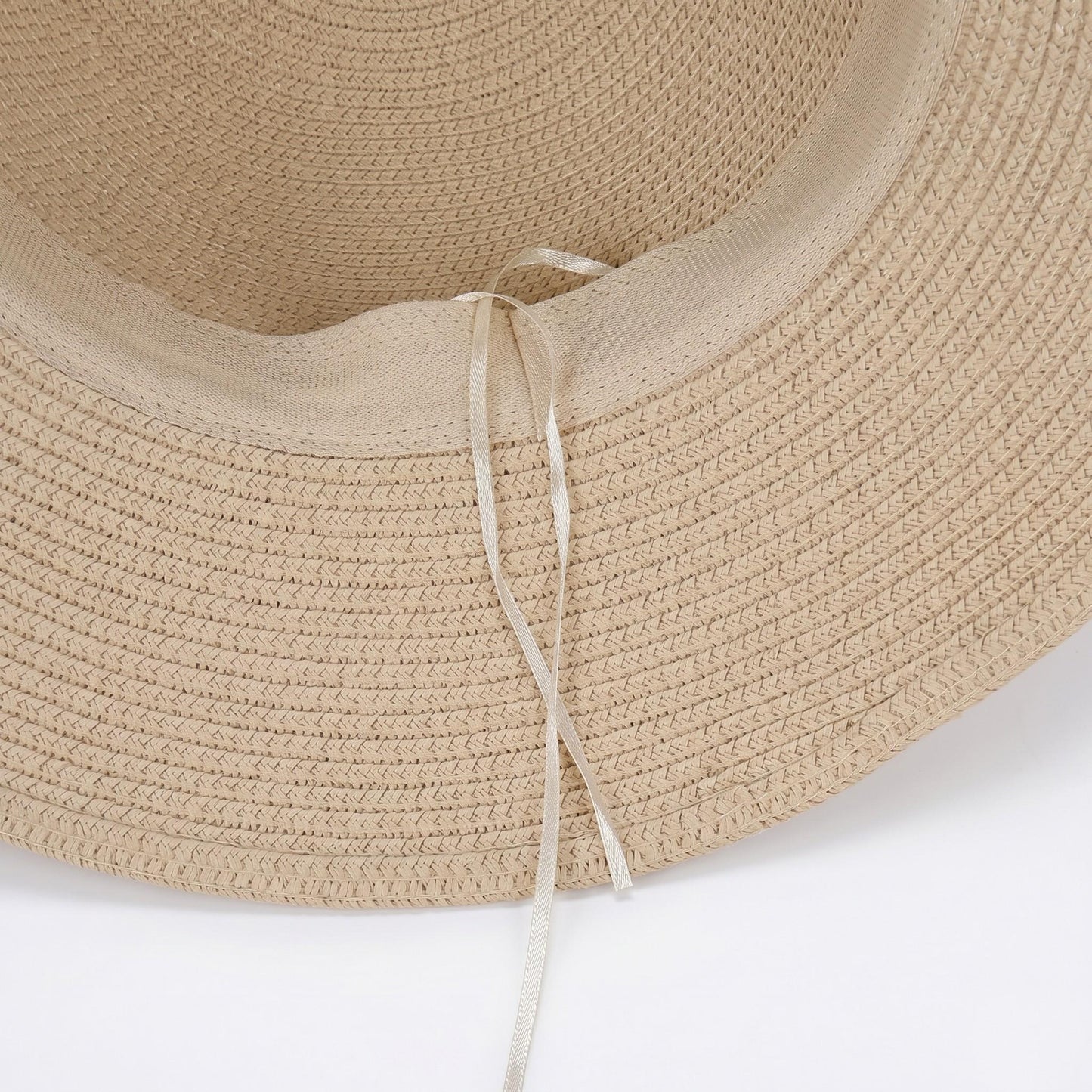 Sombrero de sol ligero de paja de ala ancha para mujer Sombrero de playa plegable de verano con protección UV