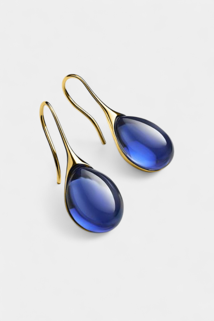 Elegantes Pendientes de Gota en Oro y Plata con Cristales Brillantes