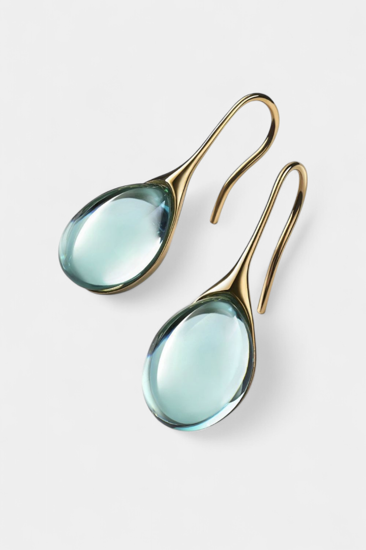 Elegantes Pendientes de Gota en Oro y Plata con Cristales Brillantes