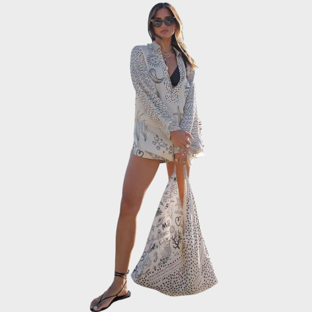 Rocio | Conjunto de Camisa Y Pantalones Cortos Con Cullo En V