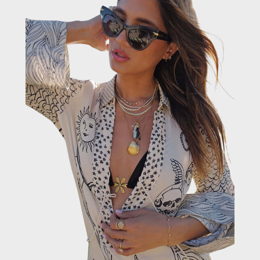Rocio | Conjunto de Camisa Y Pantalones Cortos Con Cullo En V