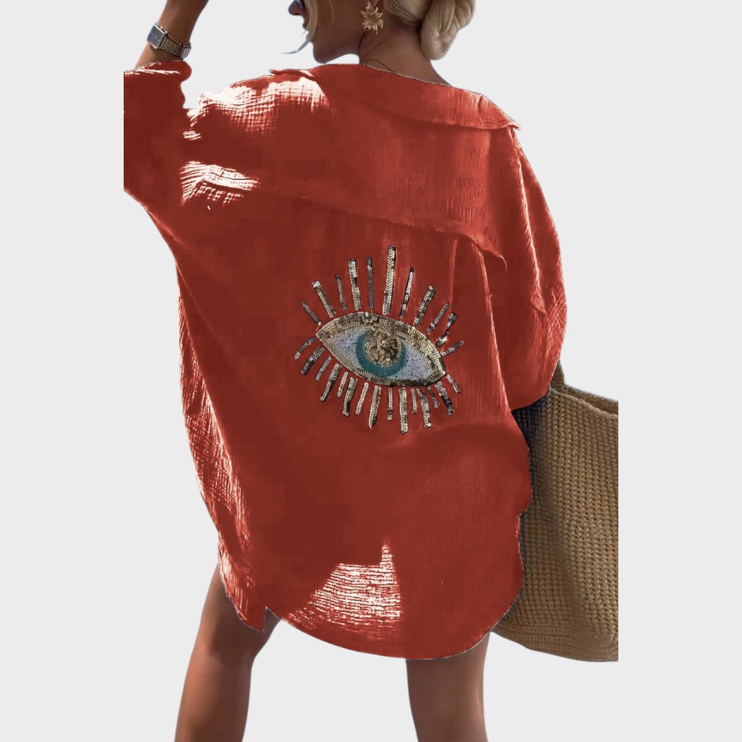 Eye | Camisa Bordada Con Detalles Brillantes